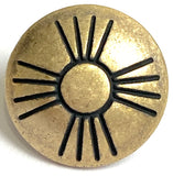 Re-Stocked Small Brass Zia Sun Button, Matte Finish, Thinner Lines, Shank Back 1/2"  #SW-88-A