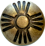 Re-Stocked Small Brass Zia Sun Button, Matte Finish, Thicker Lines, Shank Back 1/2"  #SW-88-B