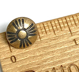 Re-Stocked Small Brass Zia Sun Button, Matte Finish, Thicker Lines, Shank Back 1/2"  #SW-88-B