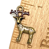 Reindeer Charm, Handpainted Metal 3/4" by Susan Clarke #SC6C