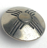 Nickel Silver Sun Zia 3/4" Southwest Button, Large Shank Back, #SW-434