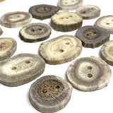 Re-Stocked, Gray/Ivory Rustic Genuine Antler Button 1" to 1-3/8" #SW-201
