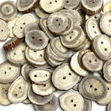 Re-Stocked, Gray/Ivory Rustic Genuine Antler Button 1" to 1-3/8" #SW-201