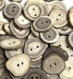 Re-Stocked, Gray/Ivory Rustic Genuine Antler Button 1" to 1-3/8" #SW-201