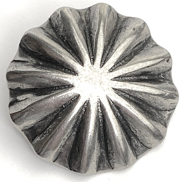 Re-Stocked, Santa Fe Daisy 1" Scallop-Edge Button, Silver Color Shank Back #SW-247