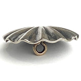 Re-Stocked, Santa Fe Daisy 1" Scallop-Edge Button, Silver Color Shank Back #SW-247