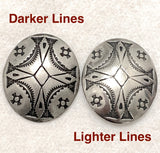 Four Rivers Oval Concho Button 1-3/8"x 1-1/8" with Large Shank and Lighter Lines  #SW-435