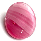 Pink Streaks Peppermint Glass Buttons, Oval Shape, No Two Alike, 1/2"-9/16" x 5/8" Self Shank #SK-995
