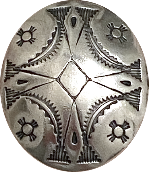 Four Rivers Oval Concho Button 1-3/8"x 1-1/8" with Large Shank and Lighter Lines  #SW-435