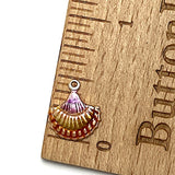 Sea Shell Charm 1/2" Reds/Golds, Handpainted Metal by Susan Clarke  #SC-954G