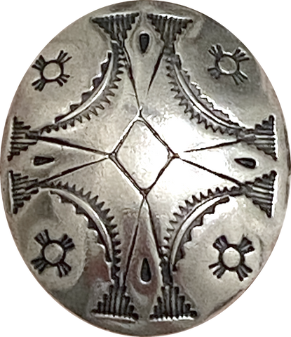 Four Rivers Oval Concho Button 1-3/8"x 1-1/8" with Large Shank and Lighter Lines  #SW-435