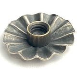 Repousse 12 Petals Flower 5/8" SCREW BACK Nickel Silver Button 15mm #SW-437