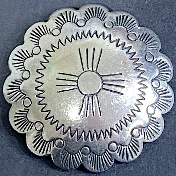 Zia Sunrise Scallop 1.25" Large Shank-Back Nickel Silver Southwest USA Made Button  #SW-438