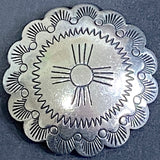 Zia Sunrise Scallop 1.25" Large Shank-Back Nickel Silver Southwest USA Made Button  #SW-438