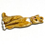 Cat Charm, Orange Kitty 7/8" Handpainted Metal by Susan Clarke  #SC-89