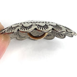 Zia Sunrise Scallop 1.25" Large Shank-Back Nickel Silver Southwest USA Made Button  #SW-438