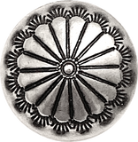 Re-Stocked, Southwest Sunflower Button 13/16", Rustic, Thicker Lines, Nickel Silver Shank Back Button  #SW-429