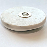 Bunny Rabbit and Frog Art Stone Ceramic Button, Susan Clarke, 1-3/8" #SC-1088