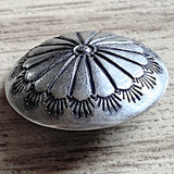 Re-Stocked, Southwest Sunflower Button 13/16", Rustic, Thicker Lines, Nickel Silver Shank Back Button  #SW-429