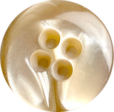 LAST ONES Khaki / Tan Designer 7/8" Coat Button, 4-holes, "Ocean"