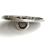 SALE, Route 66 Button, 3/4" Shank Back Silver/Black 19mm #SWC-136
