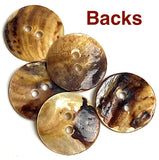 Golden Shell, White Roses Laser-Etched Button, 13/16" / 20mm 2-Hole   Pack of TWO  #SK-1176