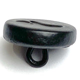 Re-Stocked Black 3/4" Leather Whale Button, Shank Back 19mm # SK-601