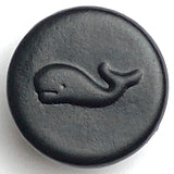 Re-Stocked Black 3/4" Leather Whale Button, Shank Back 19mm # SK-601