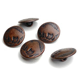 Buffalo Nickel Small Replica in Dark Copper Metal 5/8" / 15mm, Shank Back, #FJ-16
