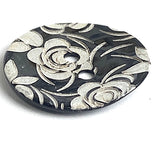 Black, White Roses Laser-Etched Button, 13/16" / 20mm 2-Hole   Pack of TWO  #SK-1173