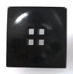 Re-Stocked Black Corozo Button, "Five Squares" Pillow-Top, Tagua Nut, 9/16" / 15mm   #SK-513