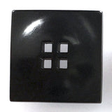 Re-Stocked Black Corozo Button, "Five Squares" Pillow-Top, Tagua Nut, 9/16" / 15mm   #SK-513