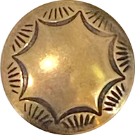 Tiny Morning Star Shiny Brass 1/2"Concho Button, Small Shank  USA  # WN22B-S