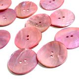 Pink Shiny Large Agoya Shell 1-1/8" 2-hole 28mm, Sold Per Button, # SK-1237