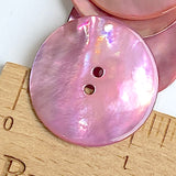 Pink Shiny Large Agoya Shell 1-1/8" 2-hole 28mm, Sold Per Button, # SK-1237