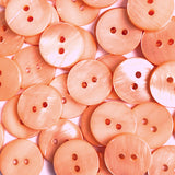 Orange Peach River Shell 11/16" 2-hole 18mm Button, Per Button, #SK-1794
