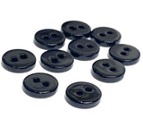 SPECIAL Tiny Shiny Black River Shell 9mm 2-Hole 3/8" Button, 9mm, PACK OF TEN # SK-2255