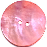 Pink Shiny Large Agoya Shell 1-1/8" 2-hole 28mm, Sold Per Button, # SK-1237