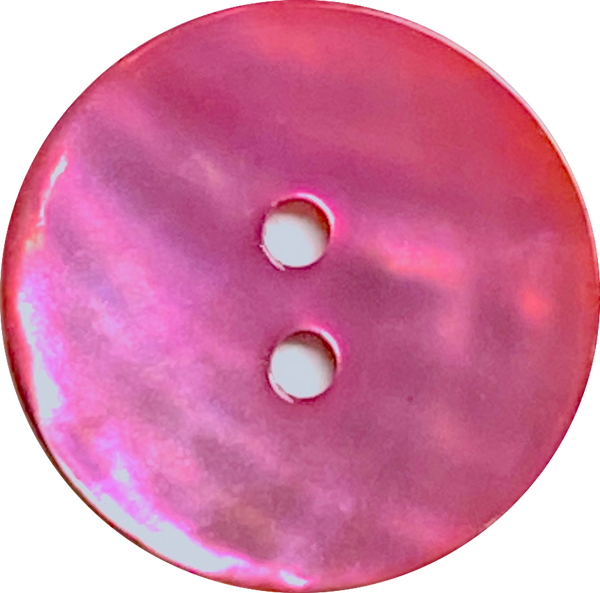 Re-Stocked, Pink Shiny Agoya Shell 5/8" 2-hole 15mm, Per Button, # SK-1239