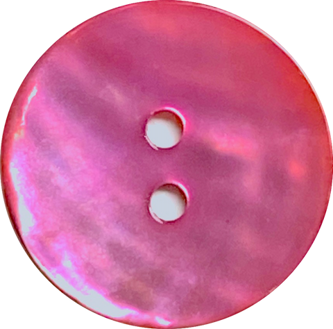 Re-Stocked, Pink Shiny Agoya Shell 5/8" 2-hole 15mm, Per Button, # SK-1239