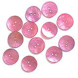 Pink Shiny Agoya Shell 13/16" 2-hole 20mm, Per Button  # SK-1238