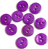 SALE 3/8" Tiny Purple River Shell 2-hole Button, Pack of TEN  #SK-2250