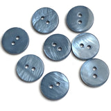 Cool Blue Gray River Shell 5/8" 2-hole Button, Pack of 8 for $8.25   #1789