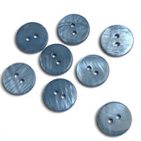 Cool Blue Gray River Shell 5/8" 2-hole Button, Pack of 8 for $8.25   #1789