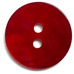 9/16"- 5/8" Deep Red Pearl Shell 2-hole 15mm Sold Per Button, #845-D