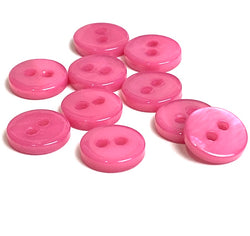 SALE, 3/8" Pink 2- Hole Tiny River Shell Button, Pack of 10, #SK-2251