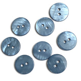 Cool Blue Gray River Shell 5/8" 2-hole Button, Pack of 8 for $8.25   #1789