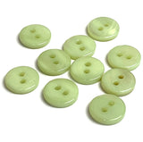3/8" Tiny Pastel Green 2-hole River Shell Button, 9mm, Pack of TEN  #SK-2245