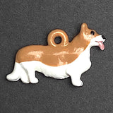Corgi Charm, 3/4" Handpainted Metal Dog Charm, by Susan Clarke  #SC-1381