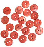3/8" Red Clay Tiny 2-hole River Shell Button, Pack of 20. #SK-2252